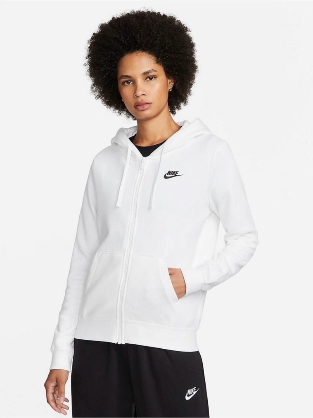 Nike Women’s White Full-Zip Hoodie Size M